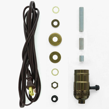 Choose Your Socket Function - Basic Rewire Lamp Kit - Antique Brass