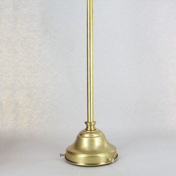 4in Shade Holder with 8in x 1/4IPS Stem and Canopy for Cathedral Ceiling - Unfinished Brass
