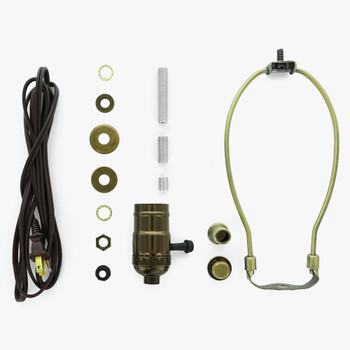 WEAVERBIRD Bronze Lamp Light Kit, Table Lamp Wiring Kit with About 8 Inch  Harp,Push-Through Socket, Make-A-Lamp Kit Complete Lamp Kit for DIY Lamp