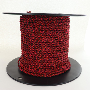 18/2 AWG - SPT-1 Black/Red Hounds Tooth Pattern Twisted Fabric Cloth Covered Lamp Wire.