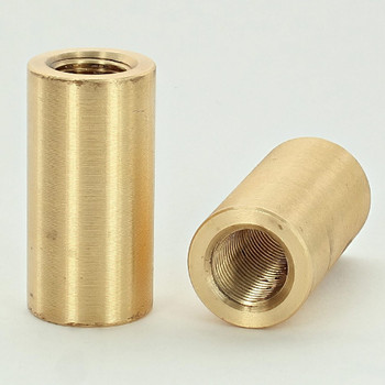 1-1/4in Long X 5/8in Diameter - 1/8ips Threaded Unfinished Brass Coupling.