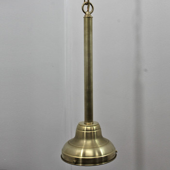 6 inch Fitter Fixture with 12in. Pole and and 36in. Brass Chain and Canopy - Unfinished Brass