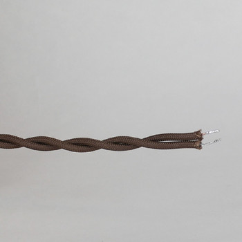 16 ft Long Brown Twisted 18/2 SPT-2  Type UL Listed Powercord WITH Brown PHENOLIC PLUG