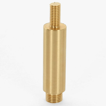 1-1/2in - 1/4-27 UNF Male Threaded X 1/8ips Male Threaded Turned Brass Riser - Unfinished Brass. 1/8ips Male Threaded Measures 1/4in Long and 1/4-27 Thread Measures 1/2in Long. Overall 2-1/4 in Long.