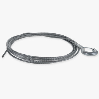 10ft Long - 1/8in Diameter Steel Cable with Crimped Snap Hook