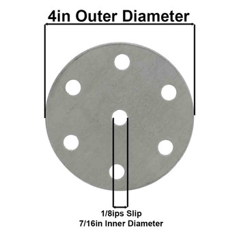 6-Arm - 4in Diameter Distributor Plate Washer with 1/8ips Slip (7/16in) Center Hole