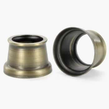 1/4ips - 9/16in Height Slip Through Steel Stamped Neck - Antique Brass Finish. Neck has 9/16in Hole to slip 1/4ips Male Threaded Pipes/Nipples. 1/4ips - 9/16in Height Slip Through Steel Stamped Neck - Antique Brass Finish. Neck has 9/16in Hole to slip 1/4ips Male Threaded Pipes/Nipples.
