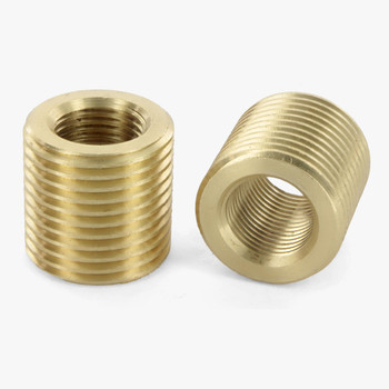 1/8ips Female X 3/8ips Male - 5/8in Long Fully Threaded Reducer/ Coupling - Unfinished Brass 1/8ips Female X 3/8ips Male - 5/8in Long Fully Threaded Reducer/ Coupling - Unfinished Brass