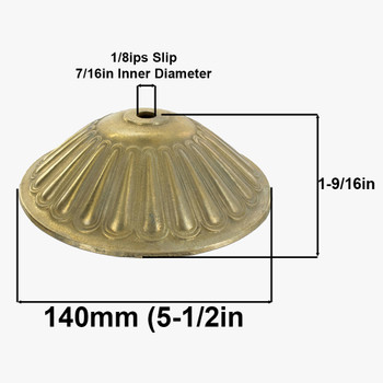 140mm Diameter Cast Brass Arch Canopy / Backplate with 1/8ips Slip Center Hole 140mm Diameter Cast Brass Arch Canopy / Backplate with 1/8ips Slip Center Hole