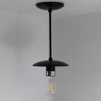 5-1/4in. Fully Assembled Neckless Glass Fixture with 10in.Stem - Black Finish. E-26 Edison 120 Volt. Fully Assembled. 5-1/4in. Fully Assembled Neckless Glass Fixture with 10in.Stem - Black Finish. E-26 Edison 120 Volt. Fully Assembled.