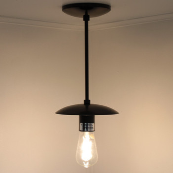 5-1/4in. Fully Assembled Neckless Glass Fixture with 10in.Stem - Black Finish. E-26 Edison 120 Volt. Fully Assembled. 5-1/4in. Fully Assembled Neckless Glass Fixture with 10in.Stem - Black Finish. E-26 Edison 120 Volt. Fully Assembled.