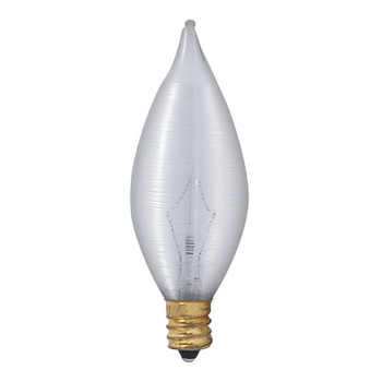 40W Satin Wrap E-12 Base Flame Tip Bulb