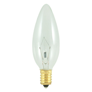 25W - 130V  Clear E-14 European Base Torpedo Bulb