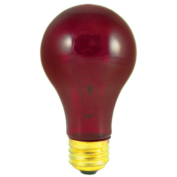 25W Red Clear E-26 Base A-19 Party Bulb