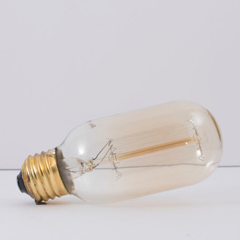 40W Squirrel Cage Filament E-26 Base T-14 Antique Tubular Bulb