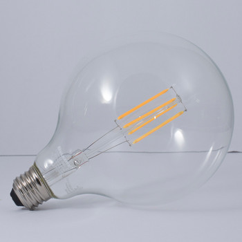 7W =  75W  Clear LED E-26 Base G40 Fully Compatible Dimming Bulb. 120V, 2700K.