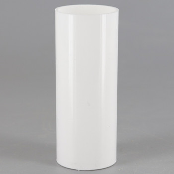 65mm (2-9/16in) Long Plain Hard Plastic European Candle Cover - White