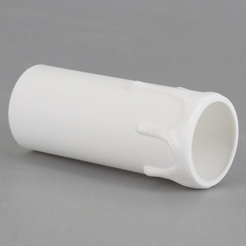 65mm (2-9/16in) Long Hard Plastic European Candle Cover - White Drip