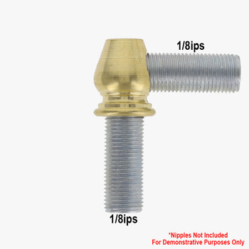 1/8ips Threaded - Flat Bottom 90 Degree Acorn Armback - Unfinished Brass