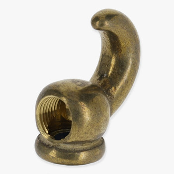 1/8ips Threaded - 90 Degree Hook Style Armback - Unfinished Brass