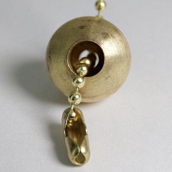 5/8in. Solid Brass Pull Chain Ball for #6 Beaded Chain - Unfinished Brass