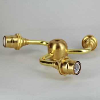 E-12 3 Socket Cluster with Large Body - Unfinished Brass