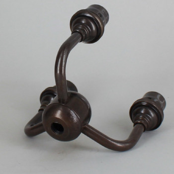 E-12 3 Socket Cluster with Large Body - Antique Bronze Finish