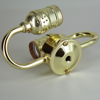 2 Light 1/8ips Threaded Keyless Cluster with 14in. Leads - Brass Plated Finish