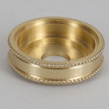 1-3/16 Diameter Turned Beaded Brass Checkring - Unfinished Brass