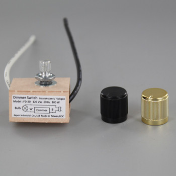 100W, 120V SMALL DIMMER INCLUDES BLACK AND GOLD KNOB