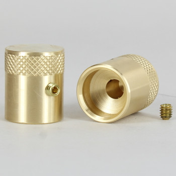 7/8in. x 3/4in. Diamond Knurled Dimmer Knob Unfinished Brass With Set Screw