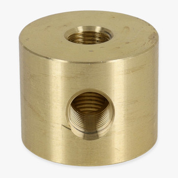1 - 1/8IPS Side Hole x 1/8ips Top and Bottom Hole Disc Armback - Unfinished Brass