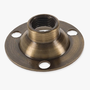 Antique Brass Finish Flange with 1/8ips. Threaded Center Hole. (3) 8/32 Slip Through Holes 120Degrees Apart.