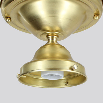 4in. Fitter Semi-Flush Lighting Fixture Kit - Unfinished Brass