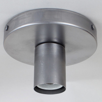 1 Light Flush Surface Mount Raw Steel Fixture