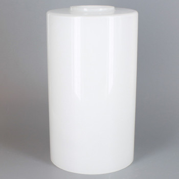 3.94in Diameter X 6.97in Height White Opal Cylinder Glass Shade with 1-5/8in Hole