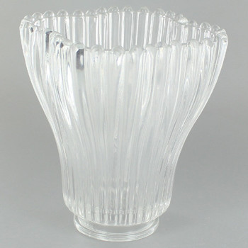 Clear Square Fluted Hyalophane Shade with 2-1/4in. Neck