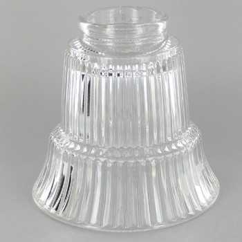 Clear Hyalophane Ribbed Step Glass with 2-1/4in. Neck