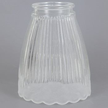 Clear Ribbed Shade 2-1/4in Fitter Shade with Frosted Flower Rim