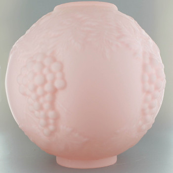 Pink Frosted Embossed Grape Open Ball with 4in. Bottom and 3-1/2in. Top Holes