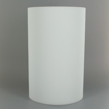 8in Tall X 5in Diameter White Acid Frosted Glass Cylinder