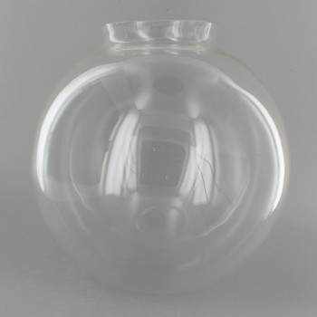 7in. Hand Blown Glass Ball with 3-1/4in. Neck - Clear