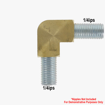 1/4ps Threaded - Rounded Brass 90 Degree  Armback - Unfinished Brass