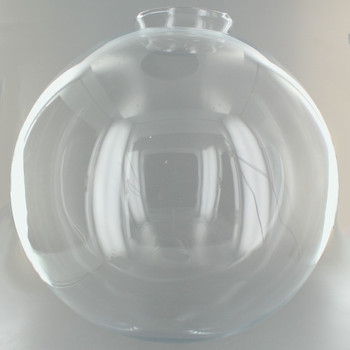 12in. Hand Blown Clear Glass Ball with 4in. Neck - USA
