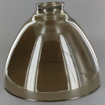 8in. Top Hand Blown IES Smoked Glass Shade with 2-1/4in. Neck