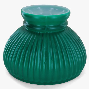 Glazed Green Painted Ribbed Student Shade with Ruffle Top and 6in. Neck