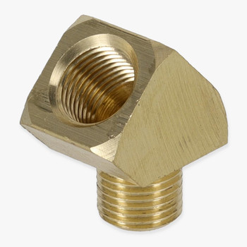 1/8ips Female to Male Threaded - Rounded Brass 45 Degree Armback - Unfinished Brass