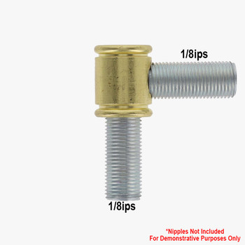 1/8ips Threaded - 9/16in Diameter 90 Degree Straight Armback - Unfinished Brass