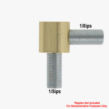 1/8ips Threaded - 3/4in Diameter 90 Degree Straight Armback - Unfinished Brass