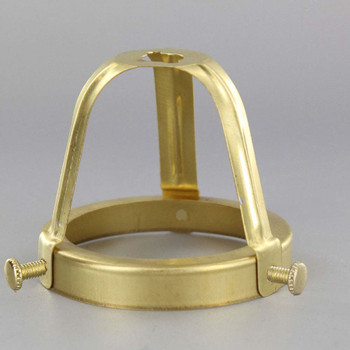 2-1/4in. Unfinished Stamped Brass Spoke Shade Holder with Screws